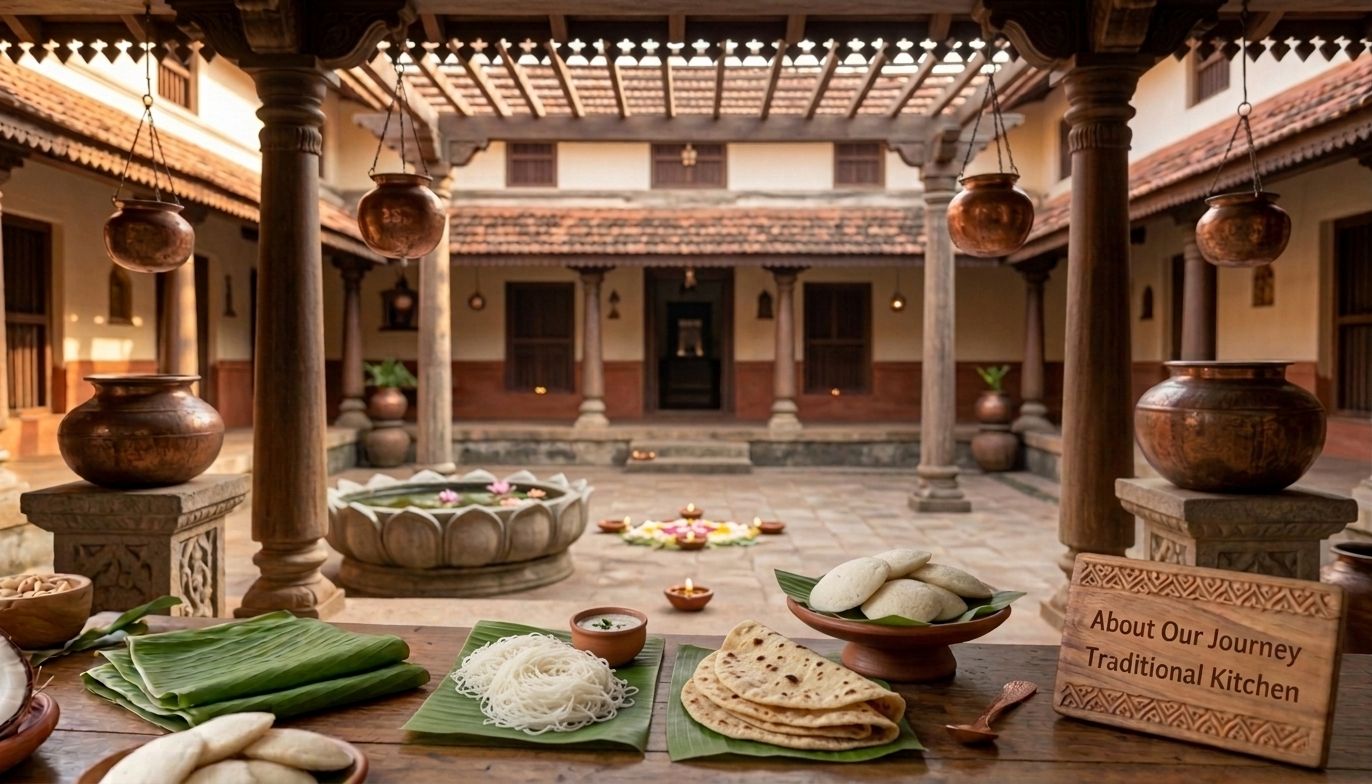 Preparing traditional South Indian food